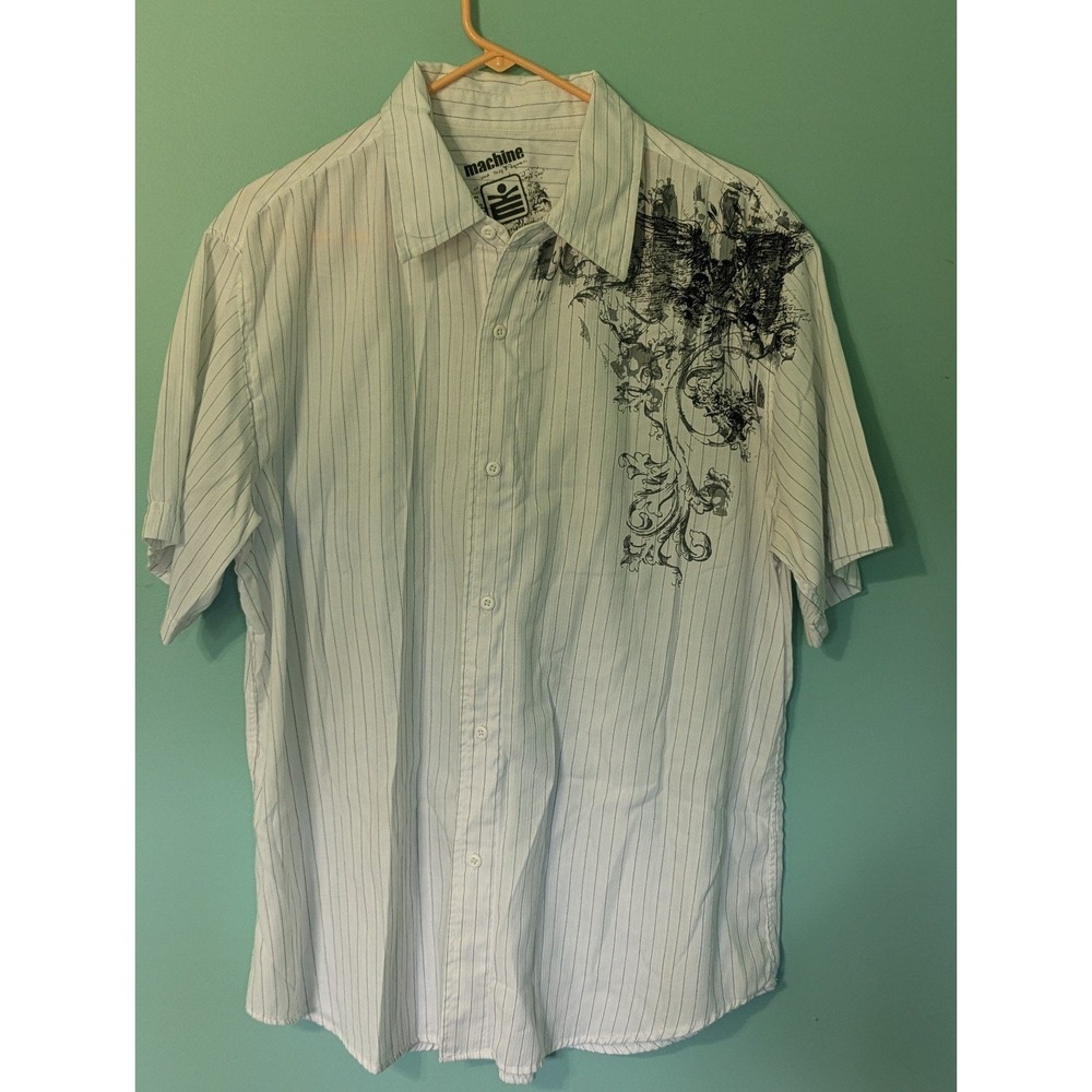 Michael Kors Machine Button Up Short Sleeve Shirt Size Large - Picture 2 of 9